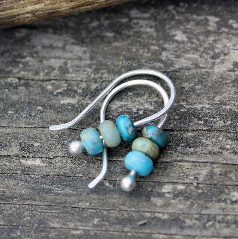 Boucles d'oreilles en perles turquoises