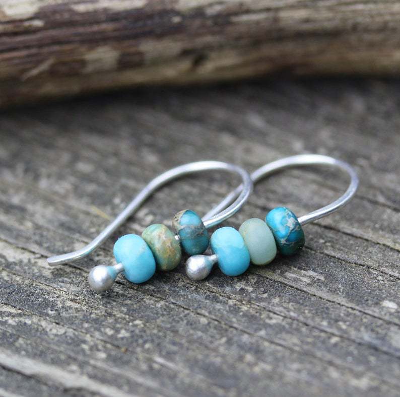 Boucles d'oreilles en perles turquoises