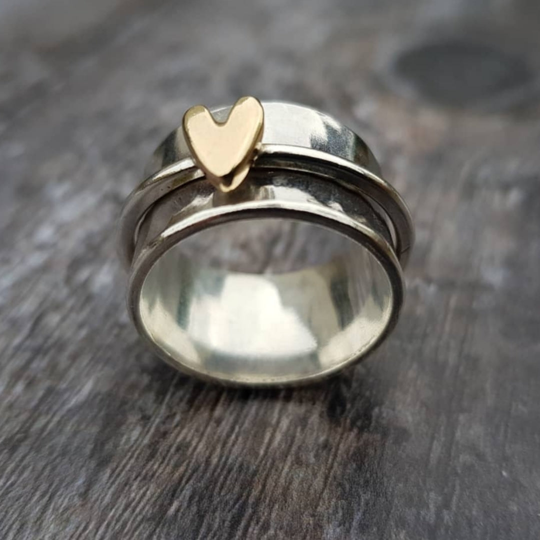 Bague en Cœur Or Vintage avec Argent