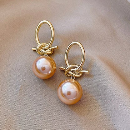 Boucles d'Oreilles Créoles avec Perles en Or