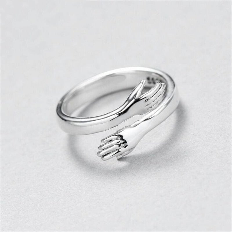 Bague Ajustable Hug en Argent