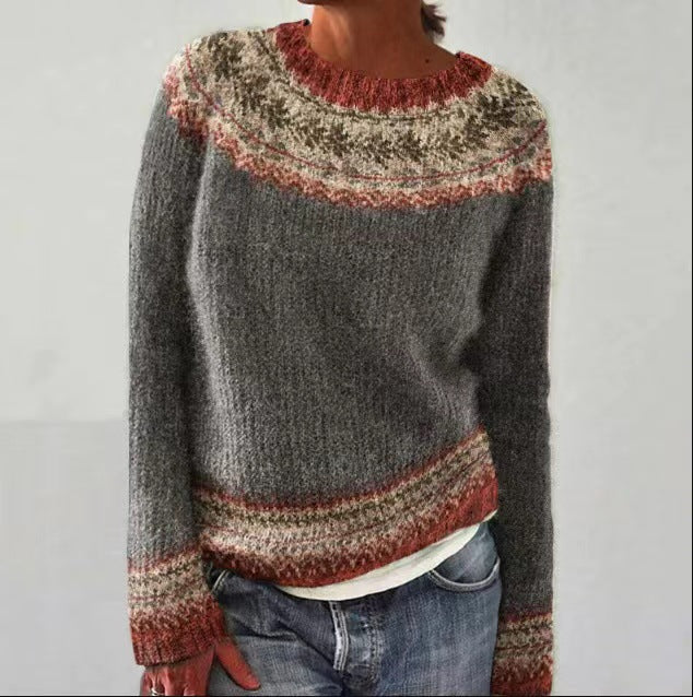 Pull en tricot vintage pour femmes