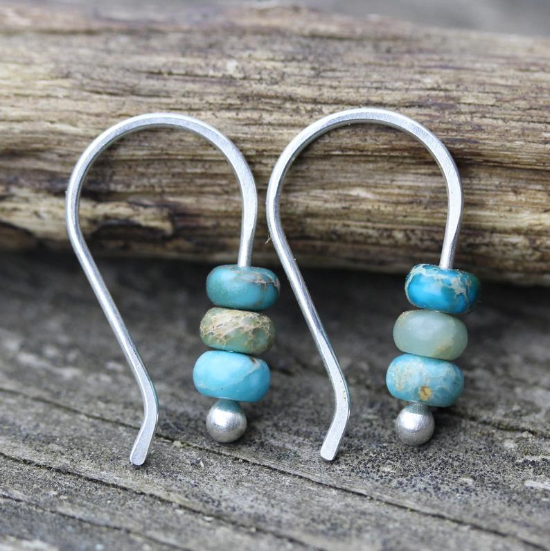 Boucles d'oreilles en perles turquoises