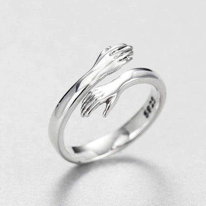 Bague Ajustable Hug en Argent