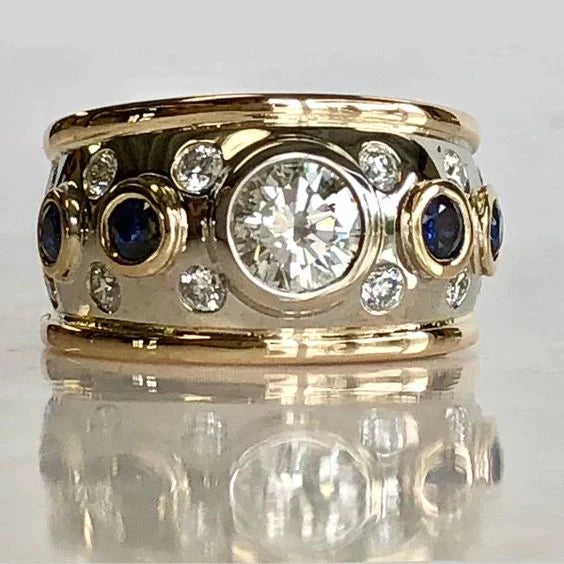 Bague en Or Vintage avec Zirconia Incrustée